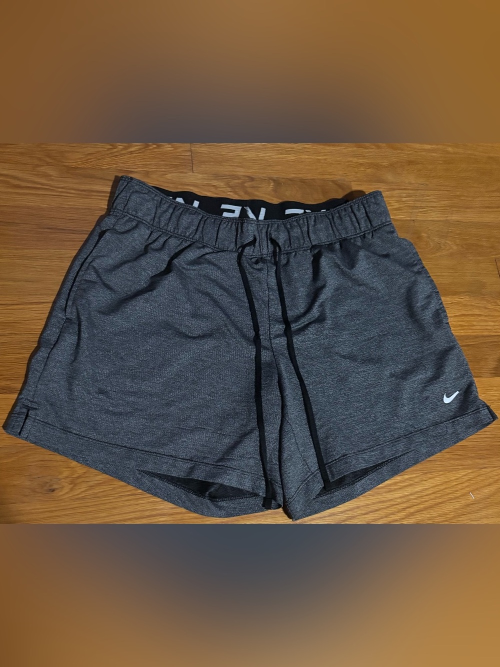 Nike Women’s Gray Athletic Shorts with Black Drawstring